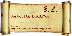 Borkovits Lukács névjegykártya